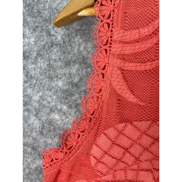 Maeve Anthropologie Blouse Womens 12 Coral Lace Crochet Pineapple Tank Top - Picture 12 of 14
